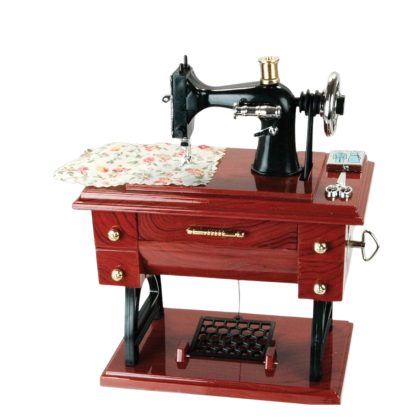 Musical sewing machine with music box showpiece and home decor