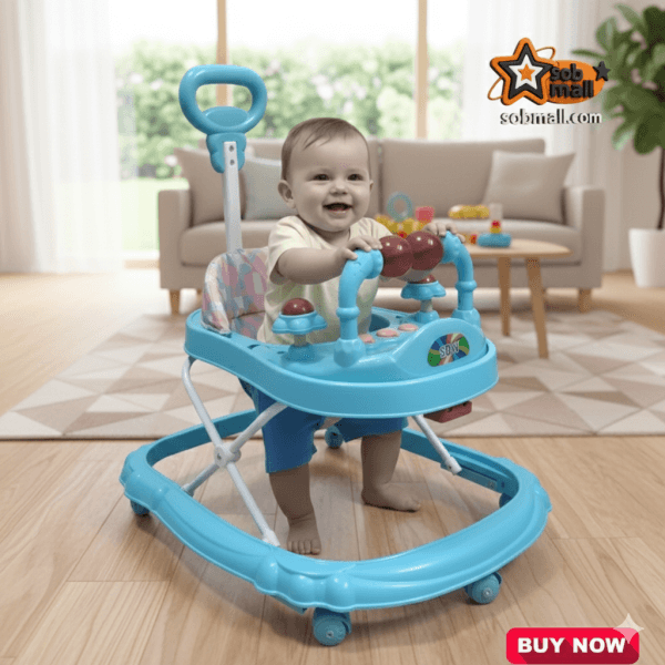 Multifunction baby walker with push handle
