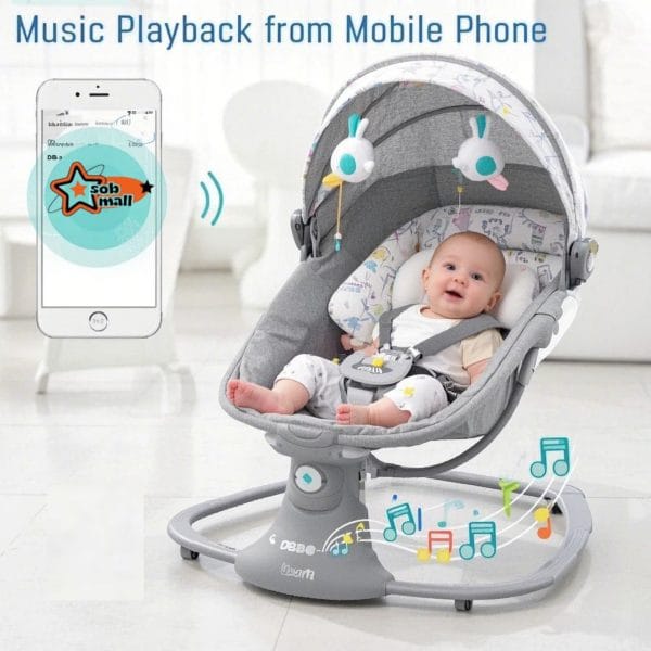 Mastela 3-in-1 automatic baby swing chair with Bluetooth music and safety harness
