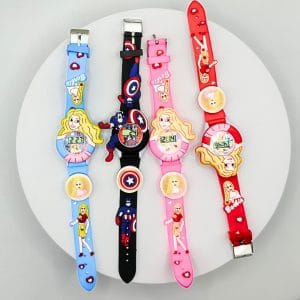 Colorful baby hand watch with cartoon character design for toddlers