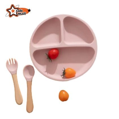 Silicone Baby Plate with Spoon and Fork – Safe & Smart Feeding Solution
