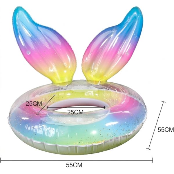 kids inflatable swim ring colorful rainbow pool float for toddlers