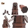 vintage windmill showpiece decor with rotating blades and brick design